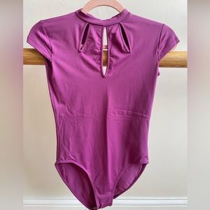 Ballet Rosa Elegant Mock Neck Leotard with Cut Outs